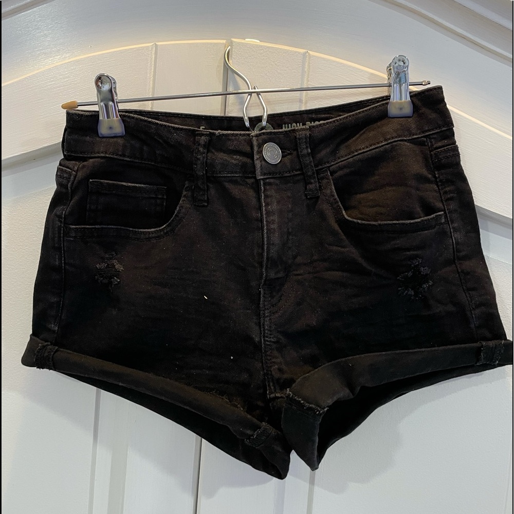 SO black denim shorts